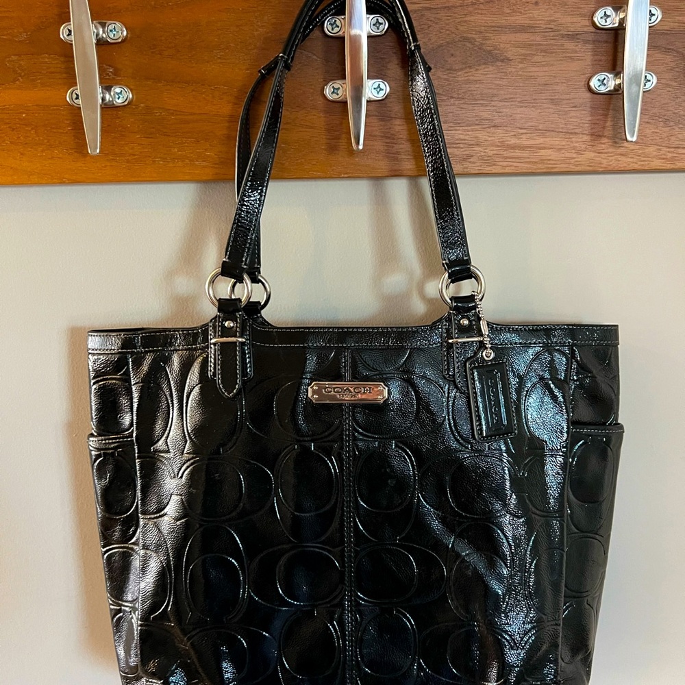 Coach Embossed Patent Leather Tote